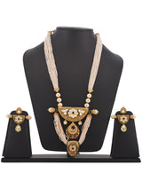 Traditional Kundan Polki Pearls Designer Necklace Set