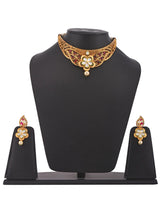 Traditional Colored Stones and Floral Filigree Necklace Set