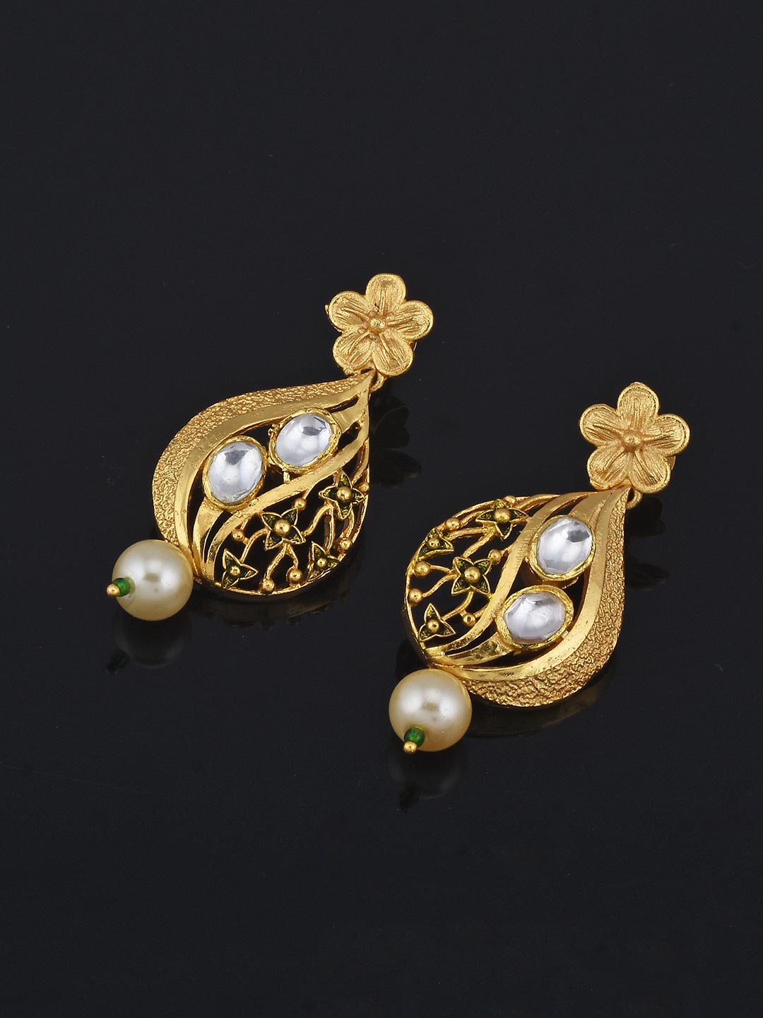 Floral Designer Filigree Polki Necklace Set