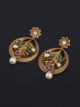 Designer Three Dimensional Floral Enameled Choker Necklace Set