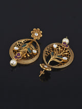 Designer Three Dimensional Floral Enameled Choker Necklace Set