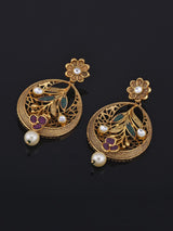 Designer Three Dimensional Floral Enameled Choker Necklace Set