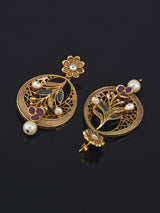 Designer Three Dimensional Floral Enameled Choker Necklace Set