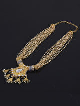 Kundan Polki and American Diamonds Fusion Gold Plated Necklace Set