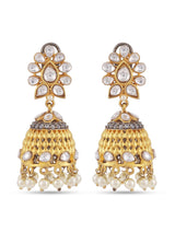 Kundan Polki and American Diamonds Fusion Gold Plated Necklace Set