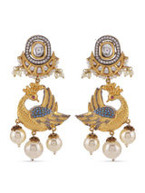 Peacock Designer Kundan Polki Pearls Necklace Set