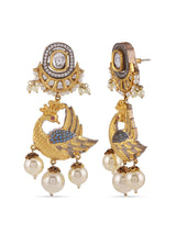 Peacock Designer Kundan Polki Pearls Necklace Set