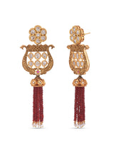 Traditional Kundan Meena Pearls and Red Beads Necklace Set