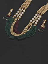 Panna Manak Moti Kundan Meena Heavy Necklace Set
