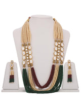 Panna Manak Moti Kundan Meena Heavy Necklace Set