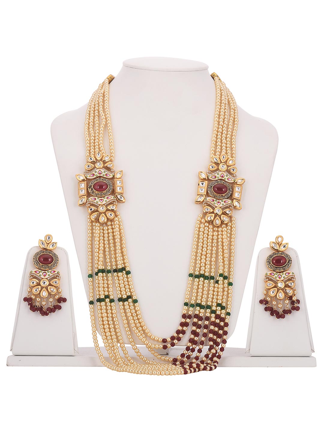 Traditional Kundan Meenakari and Pearls Designer Necklace Set