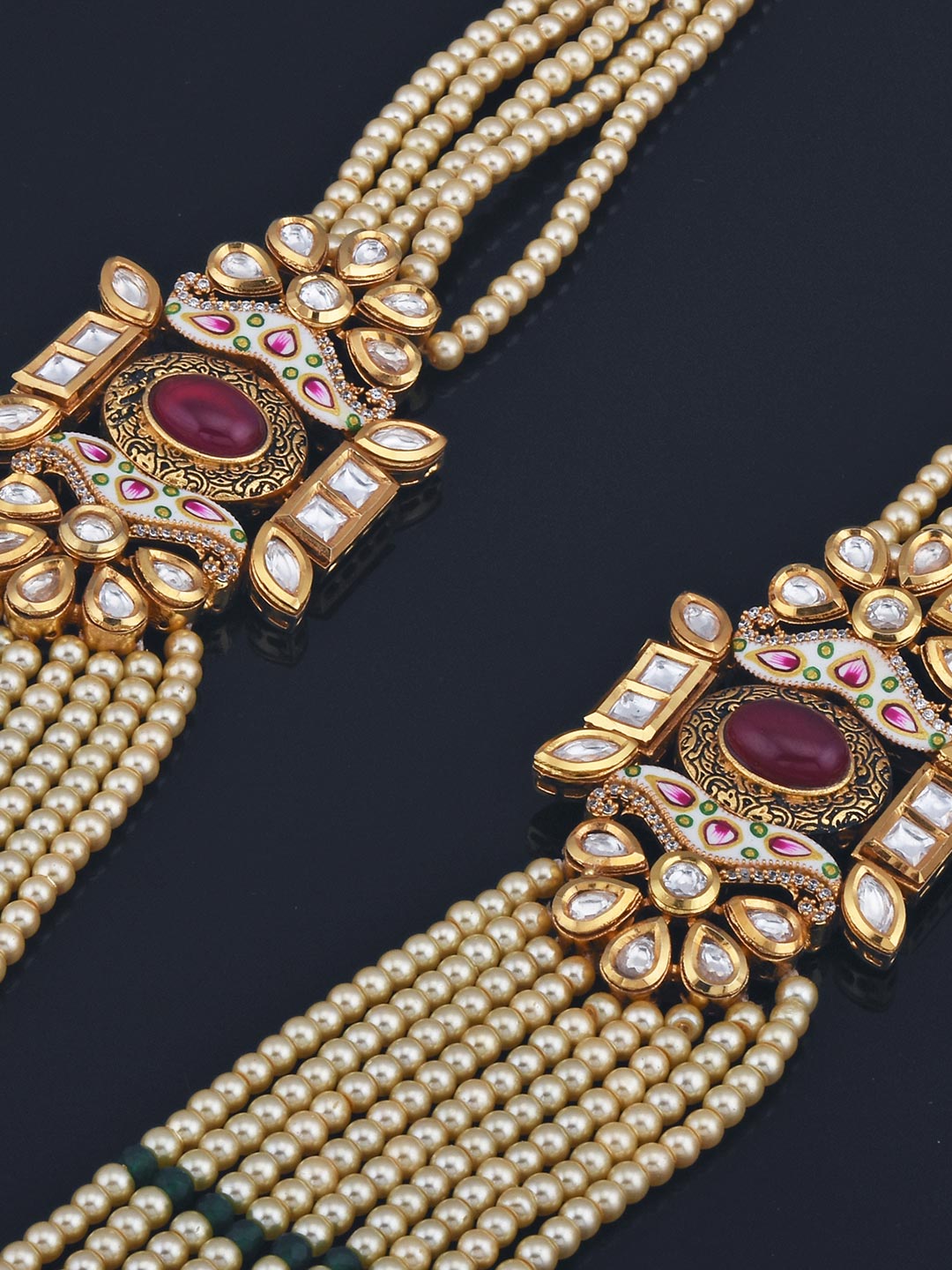 Traditional Kundan Meenakari and Pearls Designer Necklace Set