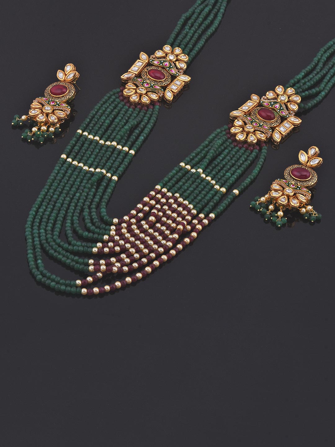 Traditional Kundan Meenakari and Pearls Designer Necklace Set