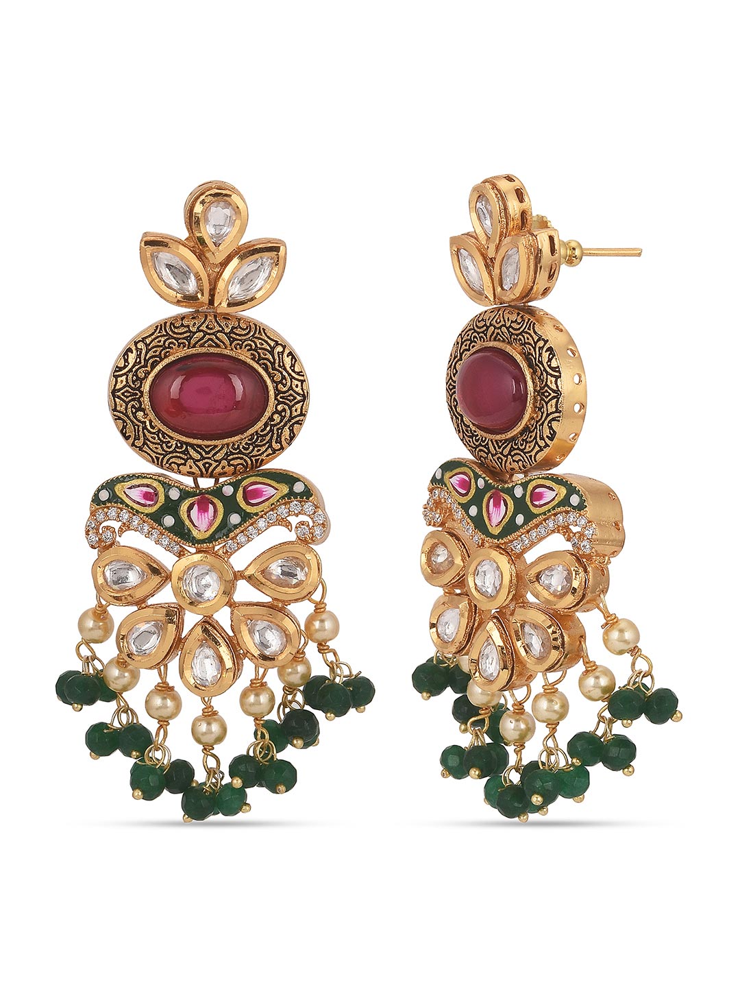 Traditional Kundan Meenakari and Pearls Designer Necklace Set