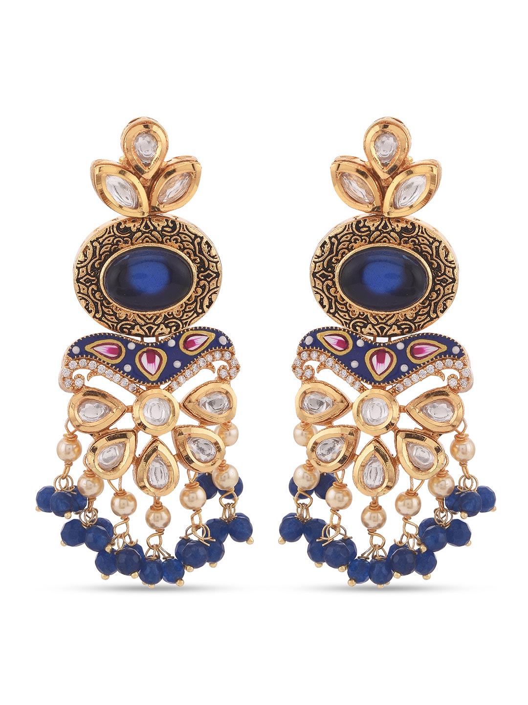 Traditional Kundan Meenakari and Pearls Designer Necklace Set