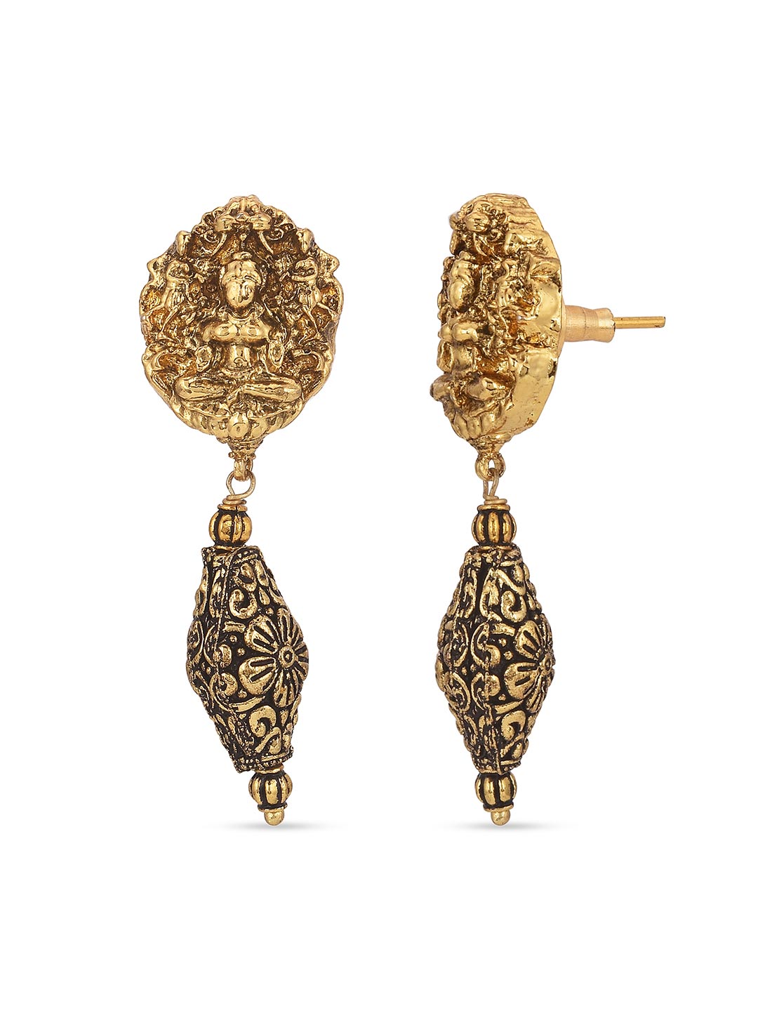 Golden Goddess Laxmi Antique Necklace Set