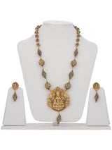 Golden Goddess Laxmi Antique Necklace Set