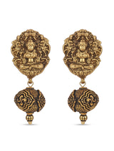 Golden Goddess Laxmi Antique Religious Necklace Set