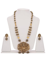 Golden Goddess Laxmi Antique Religious Necklace Set