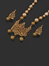 Krishna Pendant with Kundan Stones and Pearls Necklace Set
