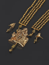 Golden Radhe Krishna Religious Necklace Set