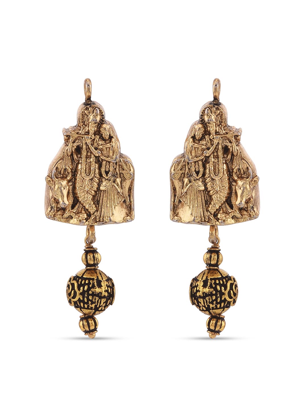 Golden Radhe Krishna Religious Necklace Set