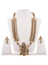 Golden Radhe Krishna Religious Necklace Set