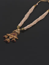 Traditional Kundan and Red Colored Stones With Pearls Necklace Set