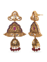 Traditional Kundan and Red Colored Stones With Pearls Necklace Set