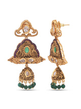 Traditional Kundan and Blue Green Colored Stones With Pearls Necklace Set