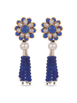 Blue White Stones Pacchi Work Choker Necklace Set