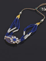 Blue White Stones Pacchi Work Choker Necklace Set