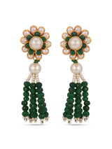 Green White Hand Made Pacchi Work Choker Necklace Set