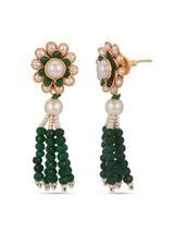 Green White Hand Made Pacchi Work Choker Necklace Set