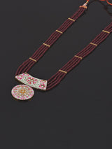 Floral Enamelled Designer Necklace Set