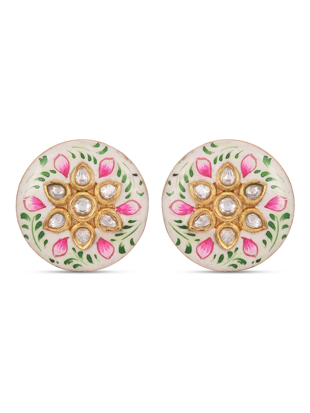 Floral Enamelled Designer Necklace Set