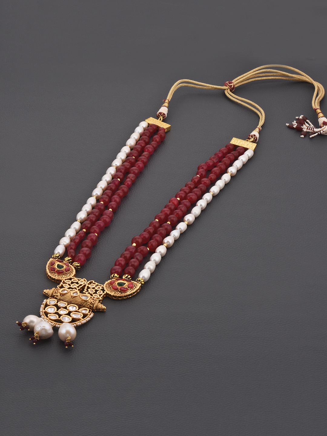 Traditional Kundan Meena Beaded Necklace Set