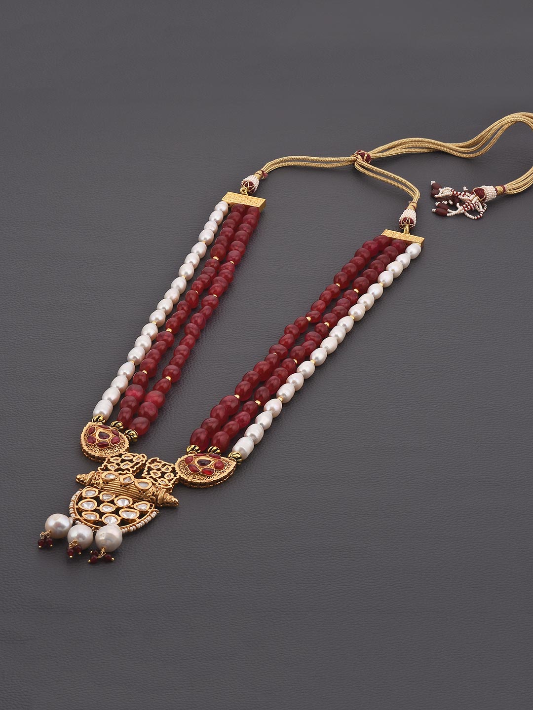 Traditional Kundan Meena Beaded Necklace Set