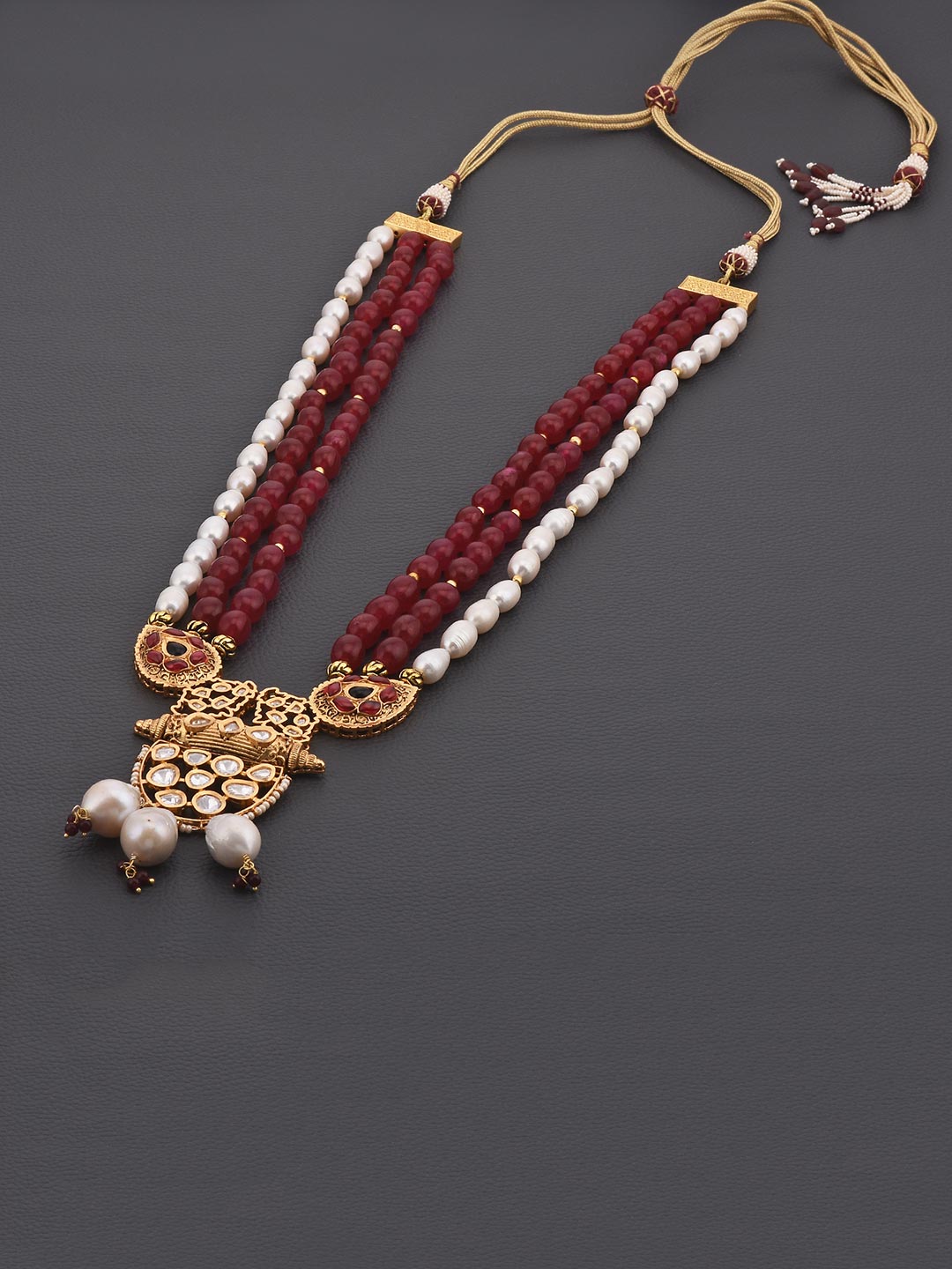 Traditional Kundan Meena Beaded Necklace Set