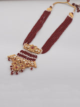 Traditional Kundan Meena Red Beads Designer Necklace Set