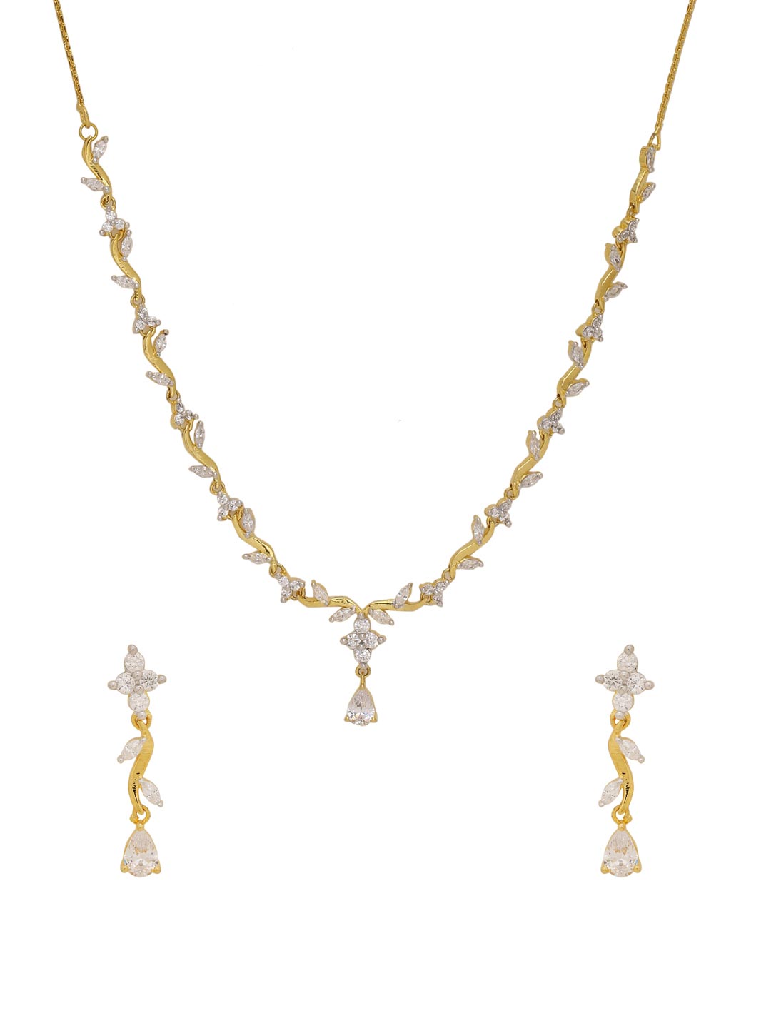 Multi Colored Stones Single Stranded Necklace Set