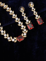 Stylish Blue and Canary Colored Stones Necklace Set