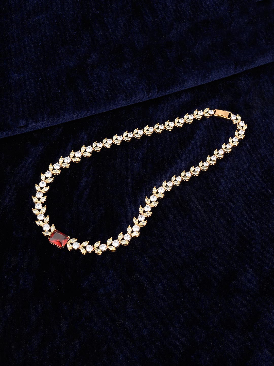 Stylish Blue and Canary Colored Stones Necklace Set