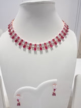 Exclusive Rose Gold Plated Color Stones Necklace Set