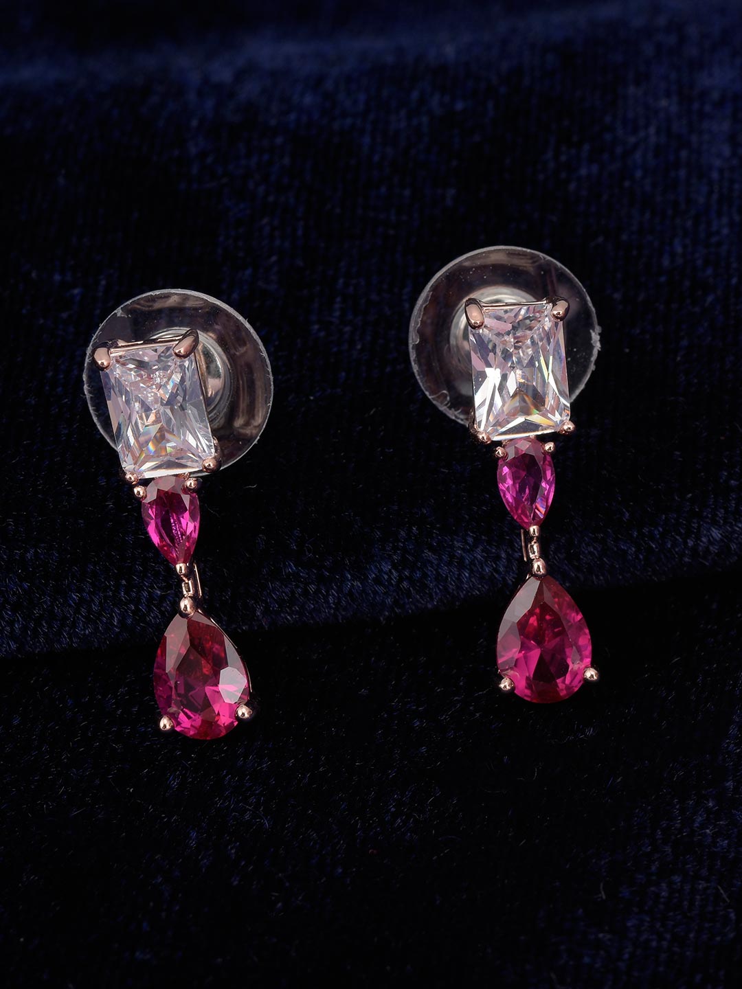 Exclusive Rose Gold Plated Color Stones Necklace Set