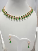 Exclusive Gold Plated Color Stones Necklace Set