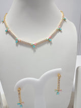 Fine Light Weighted Pastel Color Stones Necklace Set