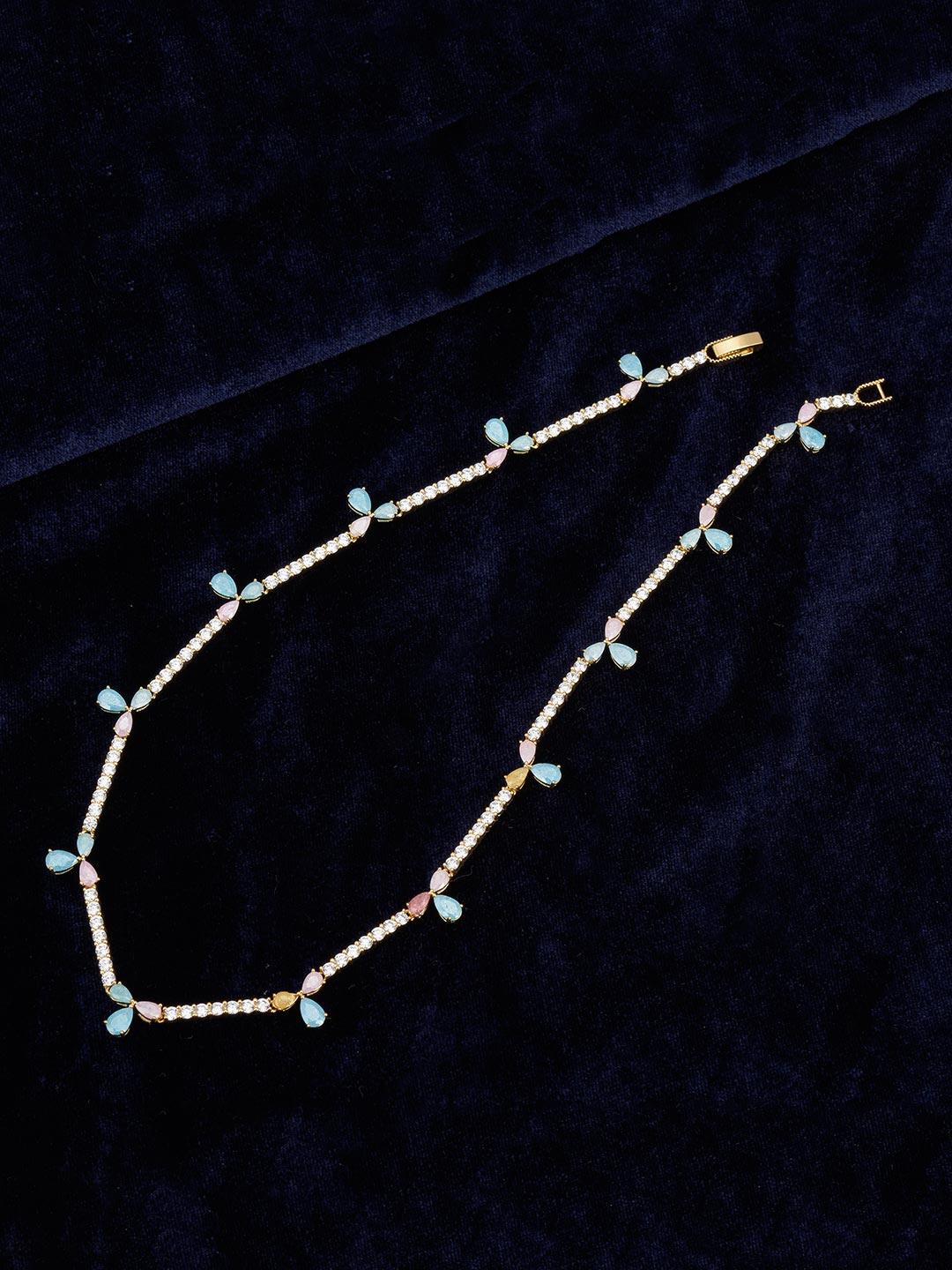 Fine Light Weighted Pastel Color Stones Necklace Set