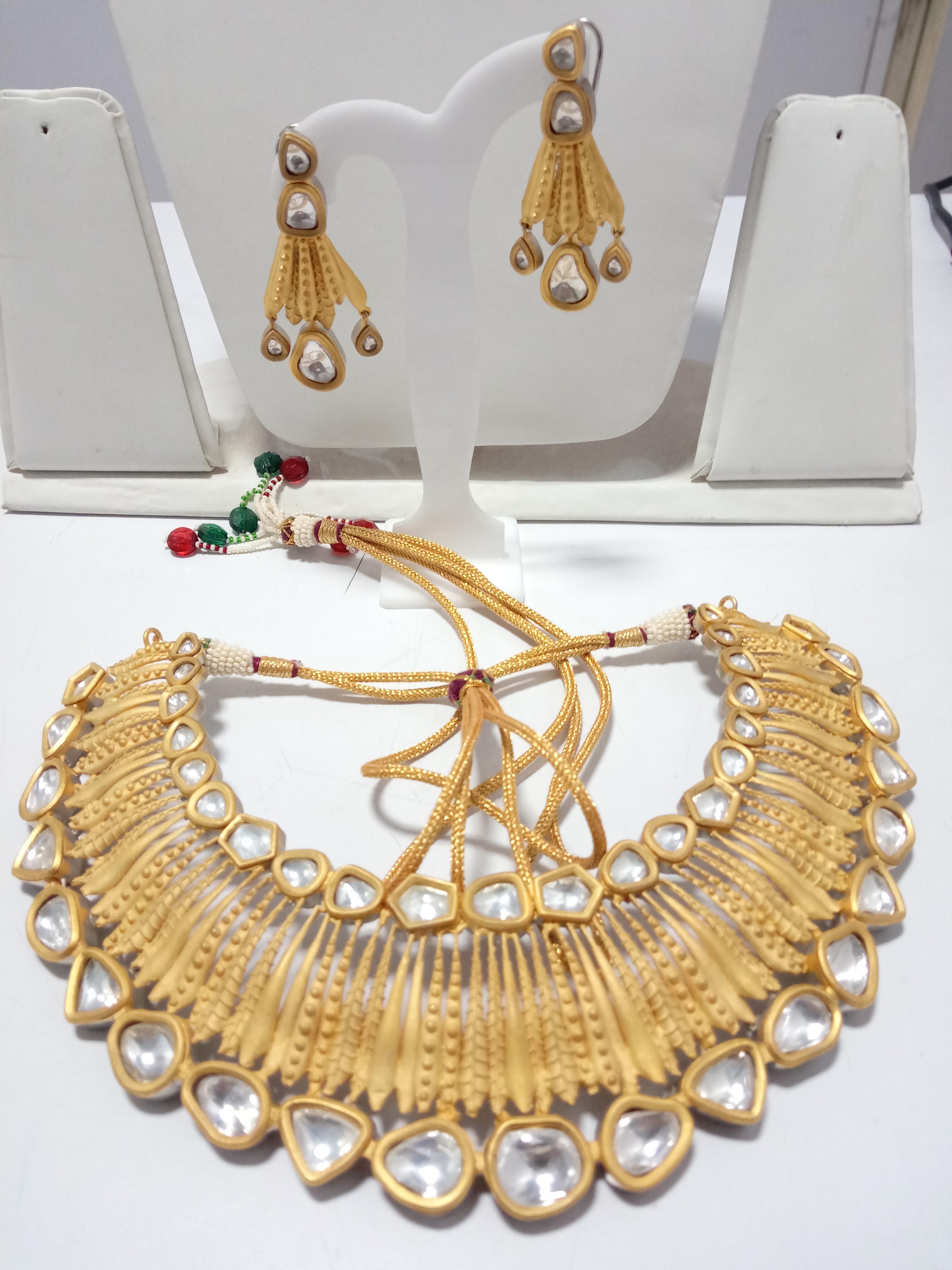 Traditional Kundan Meena Bridal Necklace Set