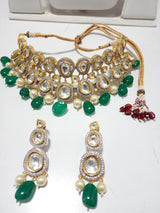 Traditional Kundan Meena Choker Necklace Set